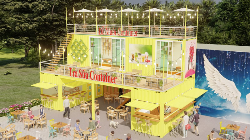Thiết kế thi công Container cà phê nhà hàng Vinh Nghệ An
