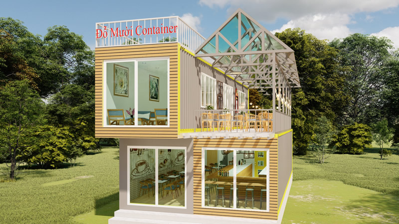 Thiết kế thi công Container cà phê nhà hàng Vinh Nghệ An